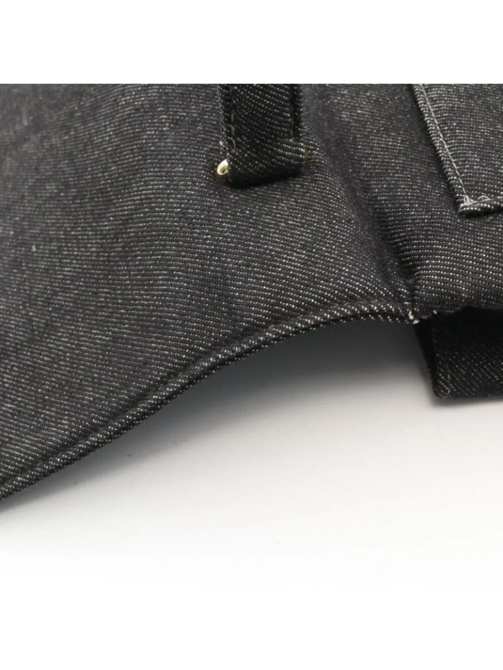 Chanel Handbag CC Logo Black Denim Top Handle